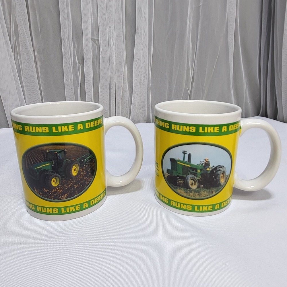 John Deere - Lot Of 2 Coffee Mugs Cups 2004 Collectors Series #31151 & #31251